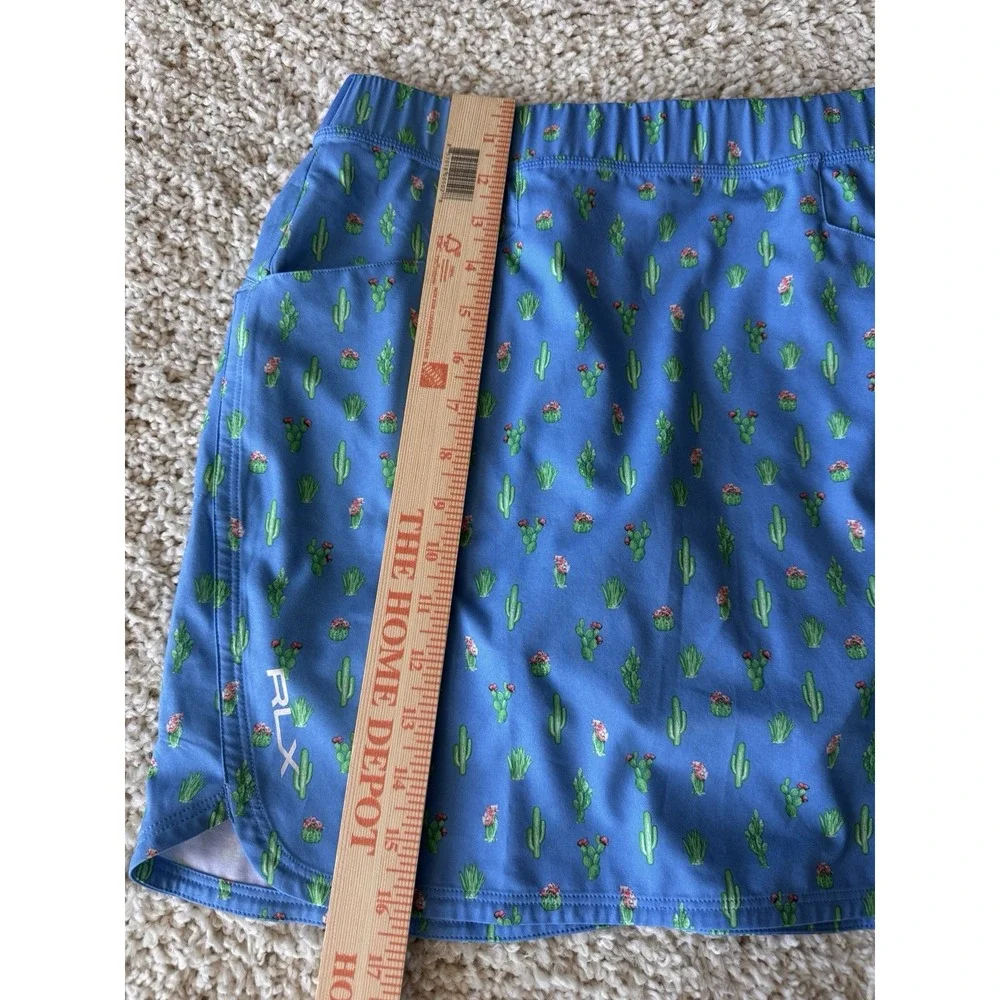 RLX Ralph Lauren Golf Skort Women Small Blue Cactus Print Excellent Activewear